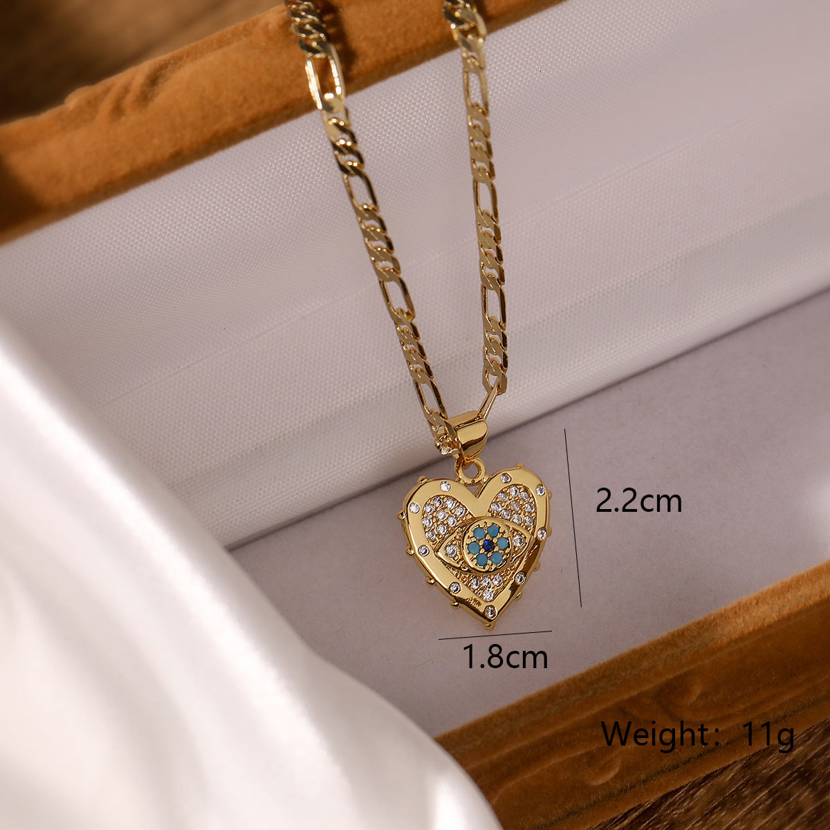 Gold Heart Zircon Jewelry Set