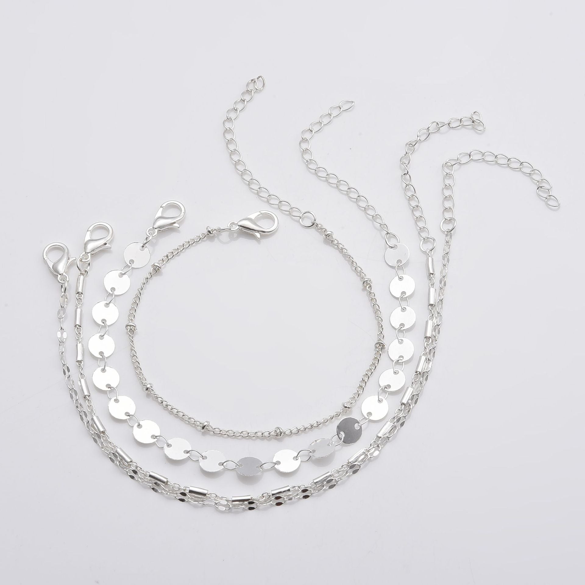 Gold Tube Chain Bracelet Set