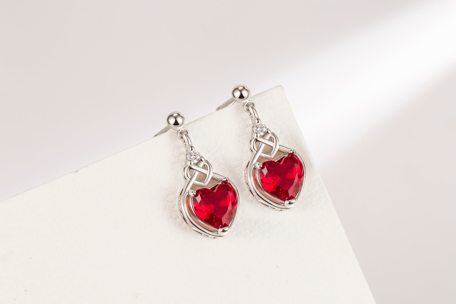 Heart-Shaped Ruby Jewelry Set