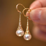 Hollow Pearl Drop Earrings