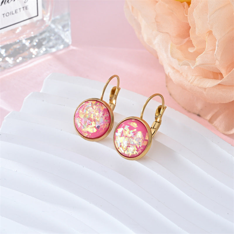 Sequin Rhinestone Stud Earrings