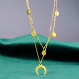 Crescent Moon Star Necklace
