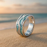 Aurora Ocean Wave Ring